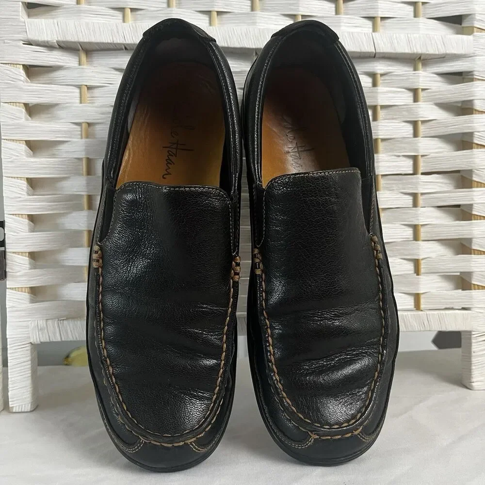 Cole Haan Men's Tucker Venetian Black Leather Loafers Size 9 M Driving Shoes